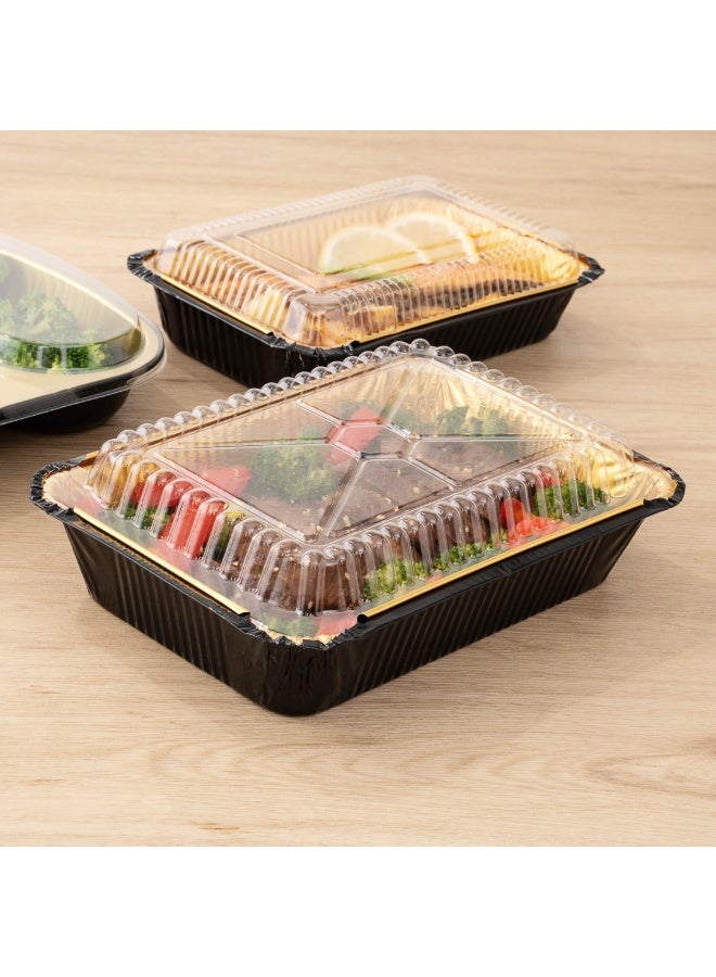 Restaurantware LIDS ONLY: Foil Lux 41 oz Lids, 200 Recyclable Lids For 41 oz Aluminum Foil Containers - Heavy Duty, Dome Design, Clear Plastic Foil To Go Container Lids, Containers Sold Separately - Image 4