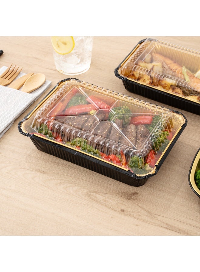 Restaurantware LIDS ONLY: Foil Lux 41 oz Lids, 200 Recyclable Lids For 41 oz Aluminum Foil Containers - Heavy Duty, Dome Design, Clear Plastic Foil To Go Container Lids, Containers Sold Separately - Image 3