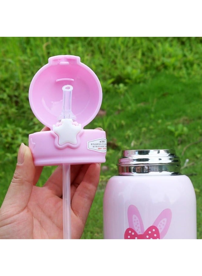 Twisoo Stainless Steel Water Bottle with Straw Lid, Reusable Double-Walled Vacuum Insulated Metal Flask, Leak-Proof Sports Water Bottle with Shoulder Strap, for Hot & Cold Drinks, 500ml (Pink) - Image 2