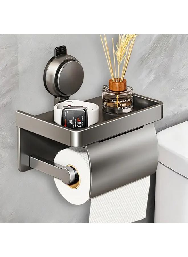 Covered Version Wall Mounted Suction Cup Toilet Paper Holder Heavy Duty No Drill Adhesive - Image 2