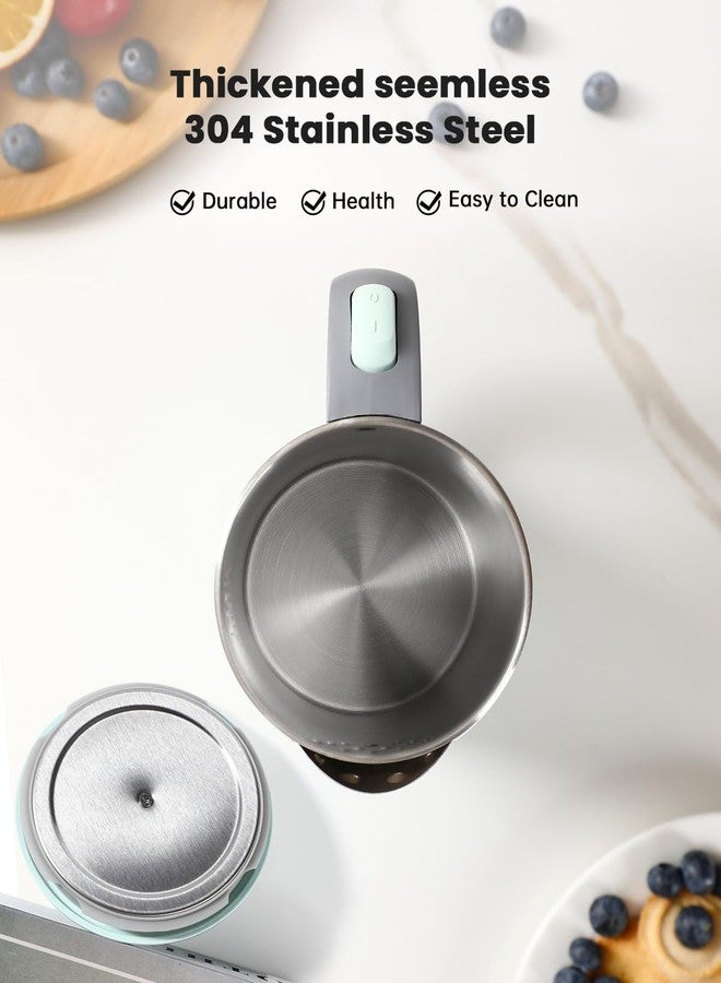 WTJMOV Small Electric Kettle Stainless Steel, 0.8L Portable Tea Kettle Auto Shut-off, Low Power Hot Water Kettle for Camping, Travel, Office and More - Image 4