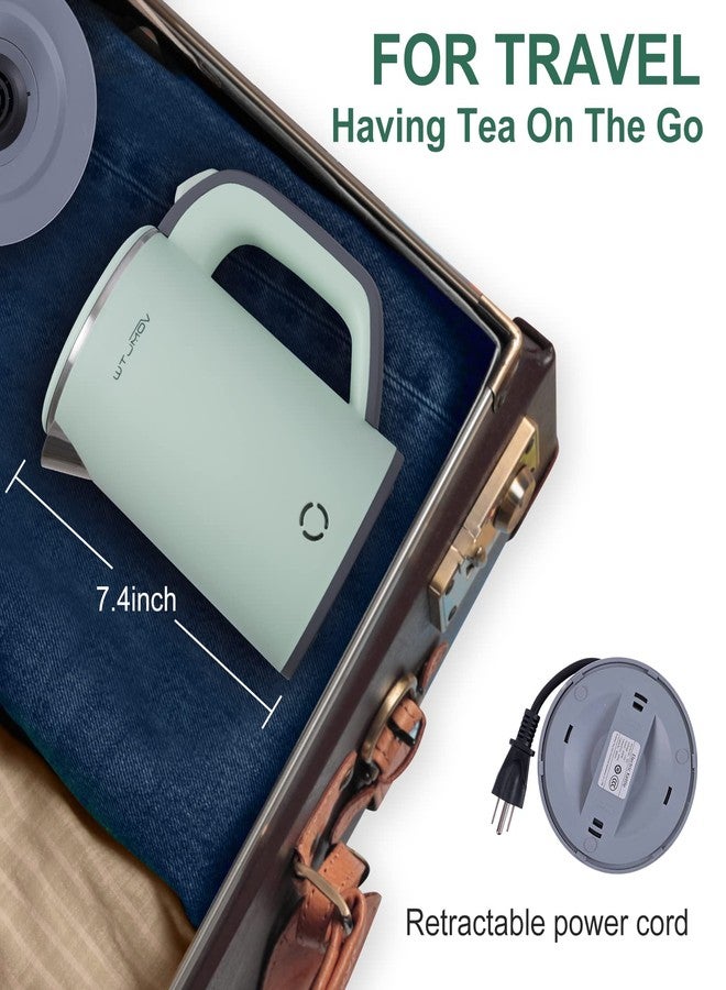 WTJMOV Small Electric Kettle Stainless Steel, 0.8L Portable Tea Kettle Auto Shut-off, Low Power Hot Water Kettle for Camping, Travel, Office and More - Image 2