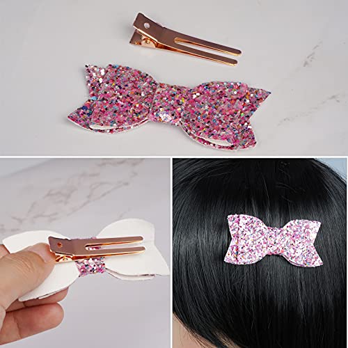 Wobe 50pcs Hairdressing Double Prong Curl Clips, Wobe 1.8" Styling Section Metal Alligator Clips for Curling and Bows, Salon and Barber Use (Rose Gold) - Image 5