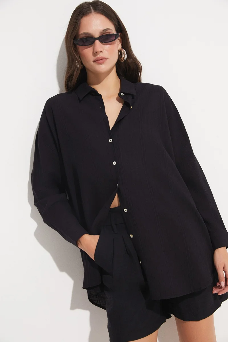 JUNE Women's Exclusive Oversize/loose Cut 100% Cotton Shirt