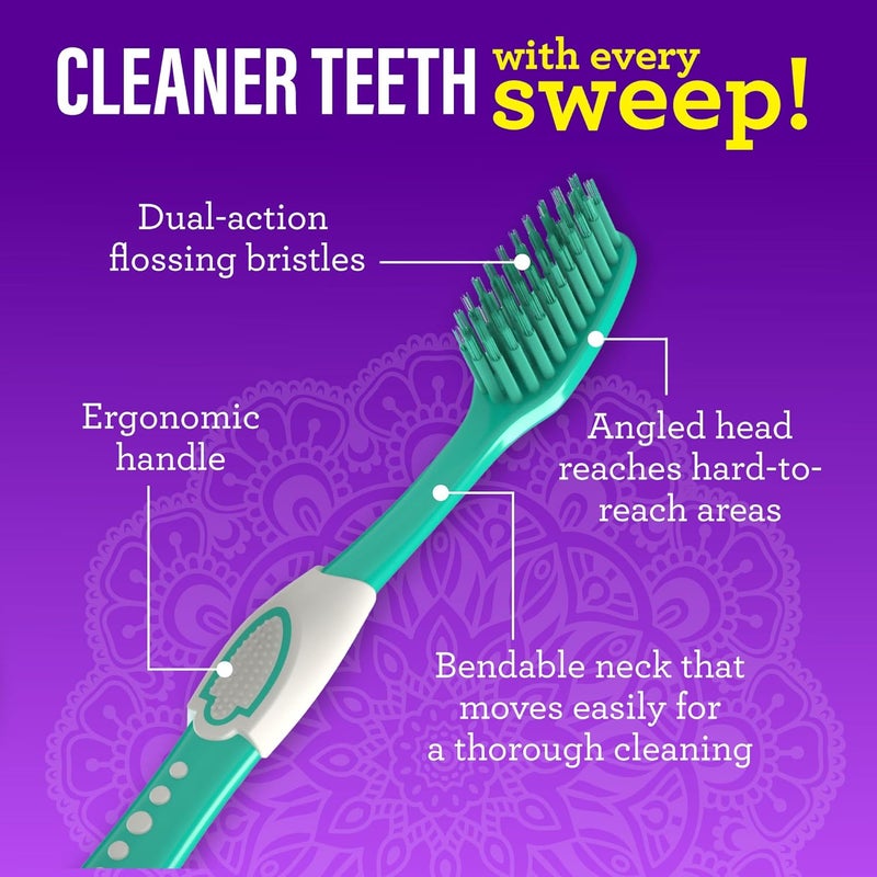 GuruNanda Floss Fusion Toothbrush with Dual Action Soft Flossing Bristles, Ultra-fine Tapered Bristles for Deeper Cleaning, BPA & PFA-Free, (2 Count) - Image 4