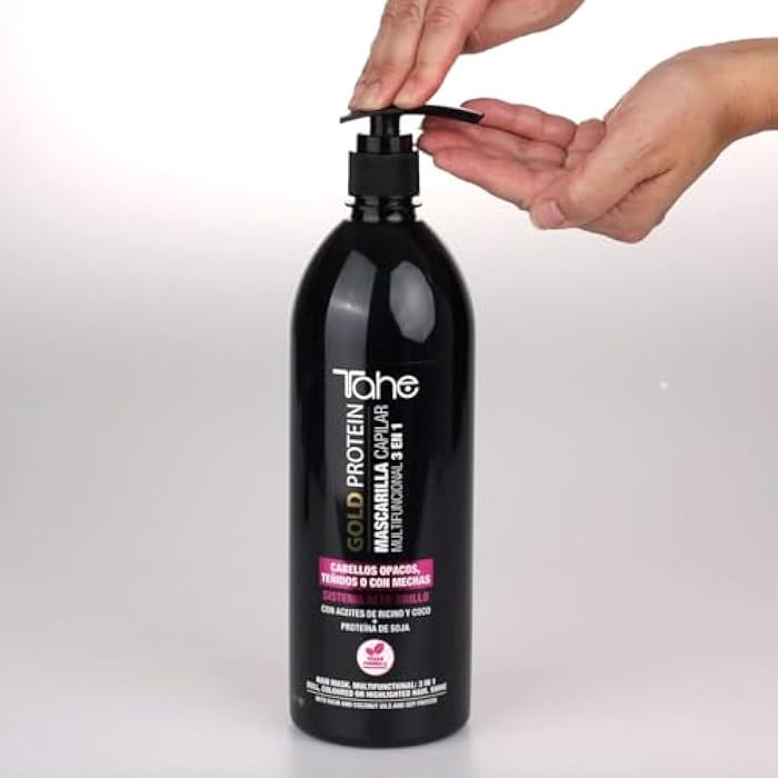 Tahe Gold Protein For Colored Hair kit - Shampoo 1000ml + Mask 1000ml - Color Protection & Shine - Image 5