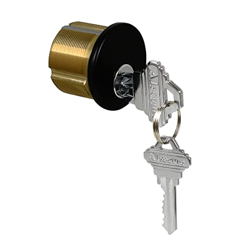 AIsecure Brass Mortise Cylinder Lock，Commercial storefront Door Lock Mortise cylinders Compatible with Adams Rite, Kawneer, and Vistawall deadbolts. Comes in Black, 4-Pack ，with Matching Keys. - Image 3