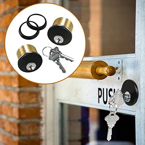 AIsecure Brass Mortise Cylinder Lock，Commercial storefront Door Lock Mortise cylinders Compatible with Adams Rite, Kawneer, and Vistawall deadbolts. Comes in Black, 4-Pack ，with Matching Keys. - Image 4