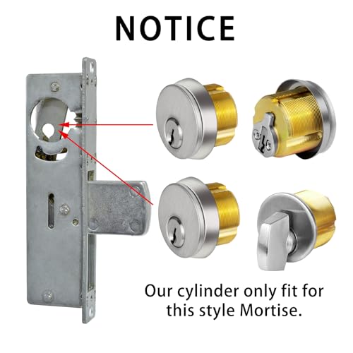 AIsecure Brass Mortise Cylinder Lock，Commercial storefront Door Lock Mortise cylinders Compatible with Adams Rite, Kawneer, and Vistawall deadbolts. Comes in Black, 4-Pack ，with Matching Keys. - Image 5