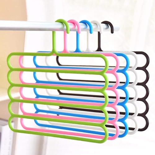 SpaceOrganizer 360-Degree Rotating Clothes Hanger, Multi-Purpose Wardrobe Organizer for Pants and Suits (5 Layer Clothes Hanger, 5PCS) - Image 1