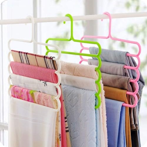 SpaceOrganizer 360-Degree Rotating Clothes Hanger, Multi-Purpose Wardrobe Organizer for Pants and Suits (5 Layer Clothes Hanger, 5PCS) - Image 3