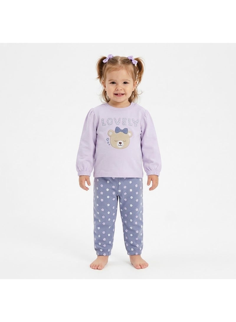 Funny bunny pajama Print lovely PURPLE Code 26512 - Image 2