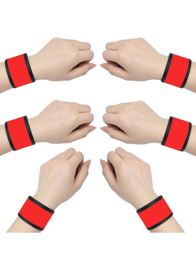 AMNQUERXUS Led Glow Slap Bracelet Light Up Wristband 6Pack High Visibility Safety Band For Cycling Walking Running Concert Camping Outdoor Sportsfits Women Men & Kids Red  - Image 1