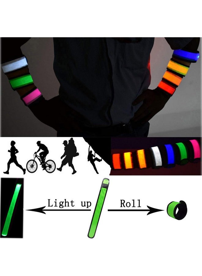 AMNQUERXUS - Led Glow Slap Bracelet Light Up Wristband 6Pack High Visibility Safety Band For Cycling Walking Running Concert Camping Outdoor Sportsfits Women Men & Kids Red - Image 1