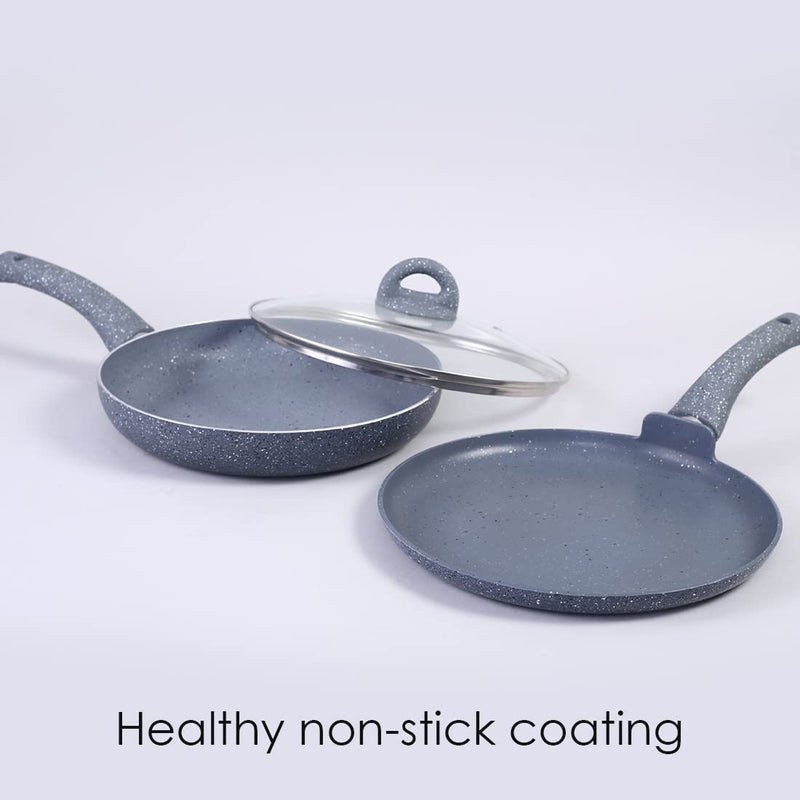 Wonderchef Wonderchef Granite Non-Stick 3 Piece Cookware Set | Induction Bottom | Soft-Touch Handles | Pure Grade Aluminium | PFOA & Heavy Metals Free | 2 Years Warranty | Black - Image 2