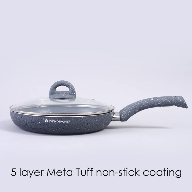Wonderchef Wonderchef Granite Non-Stick 3 Piece Cookware Set | Induction Bottom | Soft-Touch Handles | Pure Grade Aluminium | PFOA & Heavy Metals Free | 2 Years Warranty | Black - Image 4
