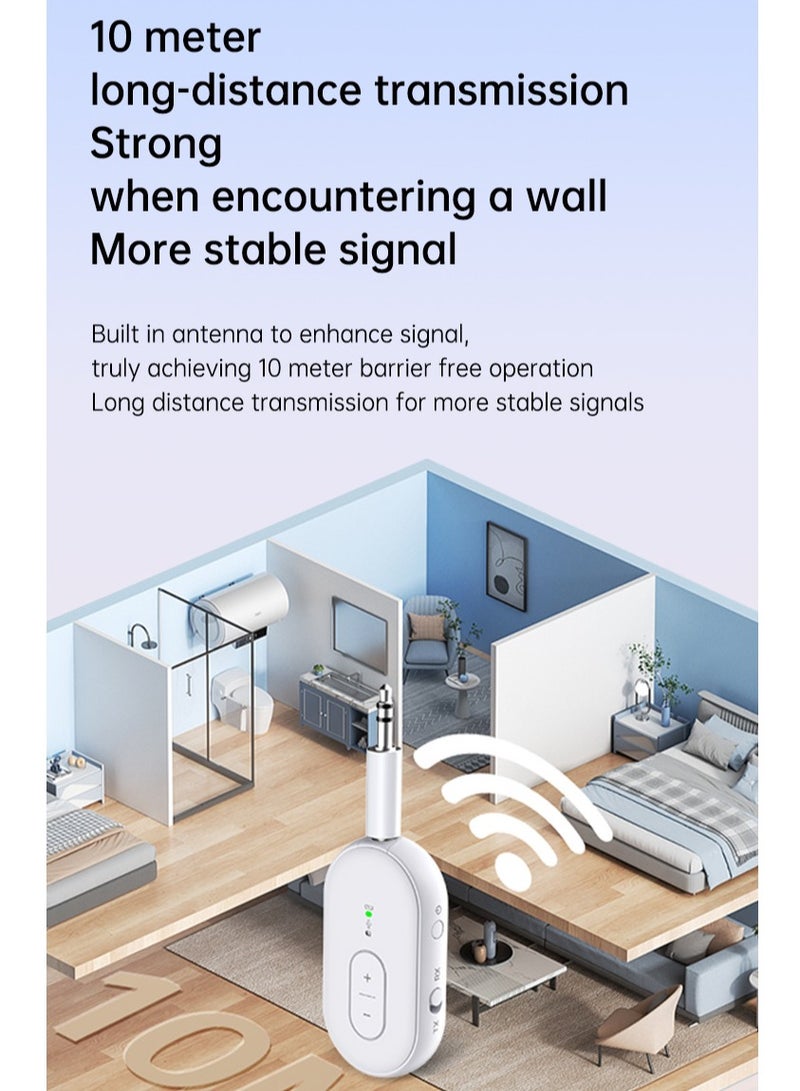 M MIAOYAN Bluetooth 5.4 Audio Transmitter & Receiver – Dual TX/RX Adapter for Car, Plane & Home | Hi-Fi Sound | 1-to-2 Pairing | 18H Battery  - Image 5
