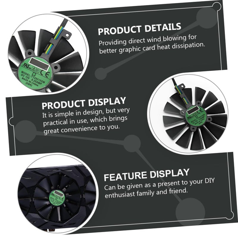 Replacement GPU Cooling Fan 2 Pack Easy to Install for Graphics Card Repair - Image 4
