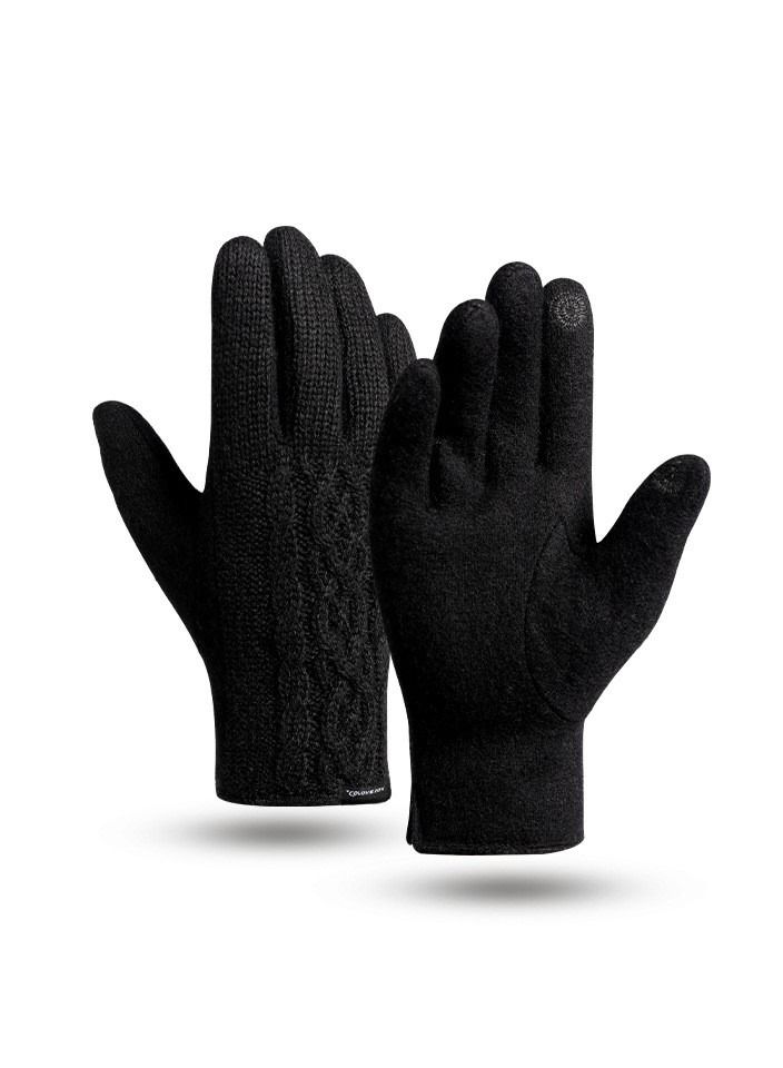 Golovejoy Outdoor Windproof And Waterproof Sports Riding Plush Gloves In Winter 