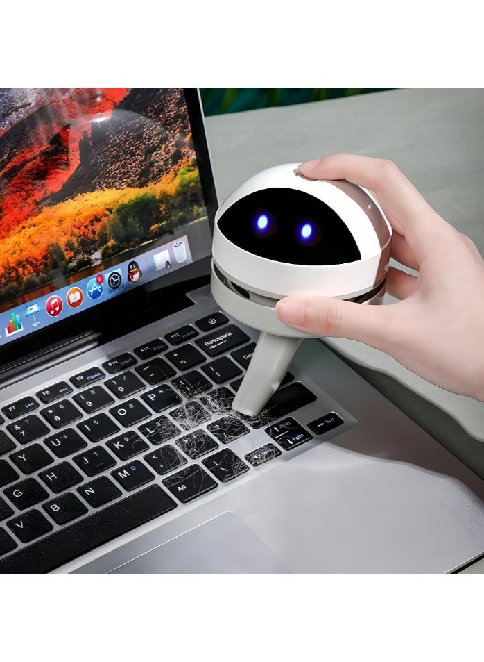 مكنسة روبوت صغيرة لتنظيف لوحة المفاتيح والمكتب – قابلة للشحن عبر USB، خفيفة ومحمولة لتنظيف اللابتوب والمكتب والسيارة - Image 1