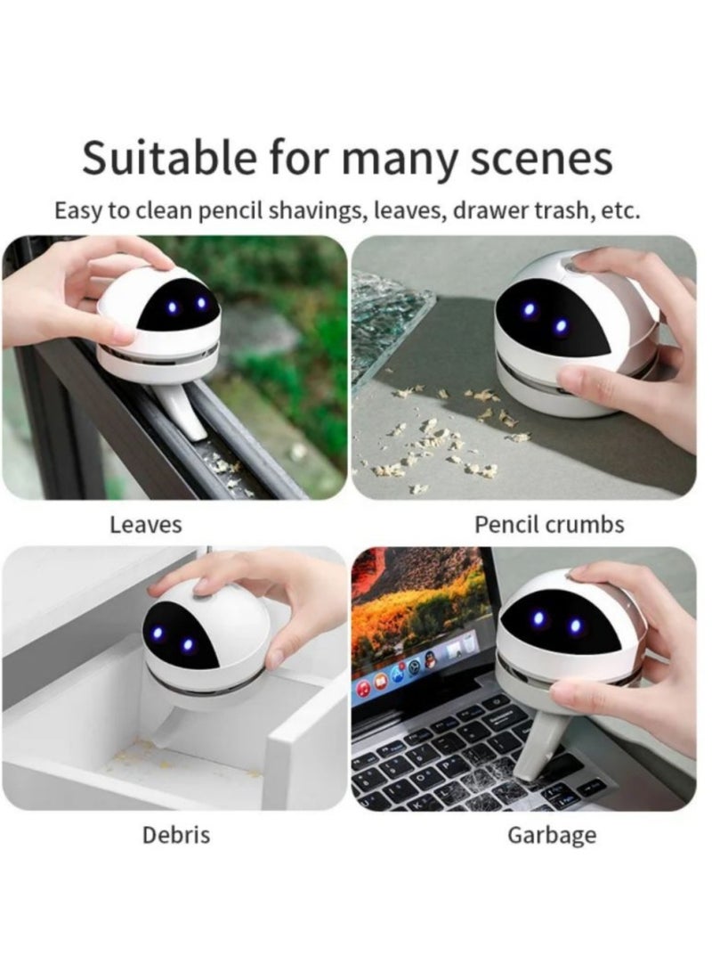 مكنسة روبوت صغيرة لتنظيف لوحة المفاتيح والمكتب – قابلة للشحن عبر USB، خفيفة ومحمولة لتنظيف اللابتوب والمكتب والسيارة - Image 4