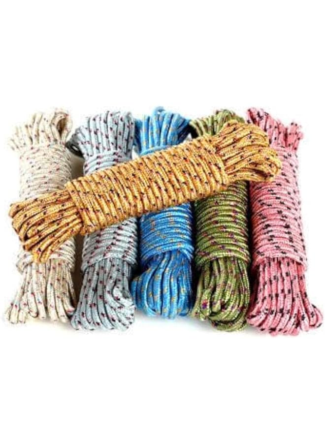 The Bros Nylon Rope 10 Mtr-4 MM, Nylon Braided Rope Twine Rustic Cord, Camping, Wedding Decoration, Packing, Garden, Boating, Bundling Wrapping Floristry Arts Crafts, Multi-Purpose - Assorted colors  - Image 1