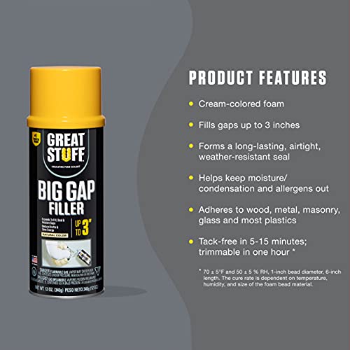 Great Stuff 20 oz Big Gap Filler Insulating Foam Sealant ( package may vary ) - Image 3