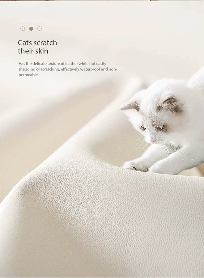 سي آند سي هوم طاولة جانبية خشبية منحوتة حديثة بقاعدة تخزين مستديرة ناعمة، وطاولة ليلية بسيطة تتميز بسطح من حبيبات الخشب الطبيعي، وأقسام بيضاء منجدة قابلة للتعديل، وتصميم عصري لغرفة النوم أو غرفة المعيشة 45 × 40 × 50 سم. - Image 5