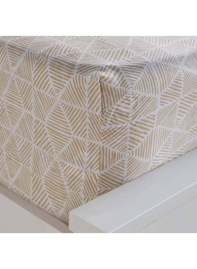 Home Box Madison Burnley Cotton Printed Super King Fitted Sheet - 200x200+30 cm