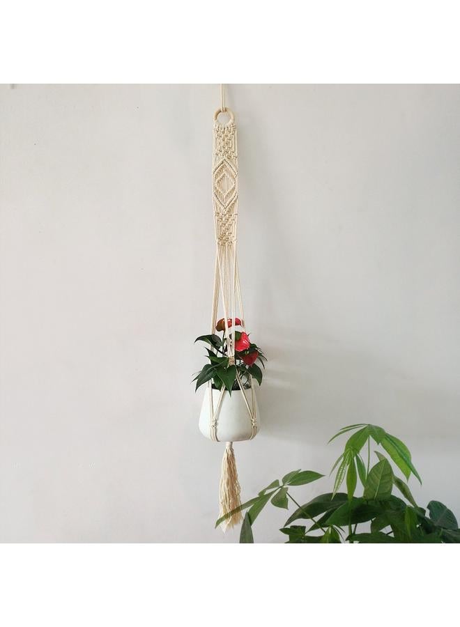 Bluejw New Bohemian Tapestry Cotton Rope Hand-woven Net Bag Plant Hanging Basket Home Decorative Wall Hanging  - Image 4