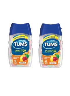 TUMS Ultra-powerful chewable anti-acid tablets to relieve heartburn with fruit flavor (2 packs)  - Image 1