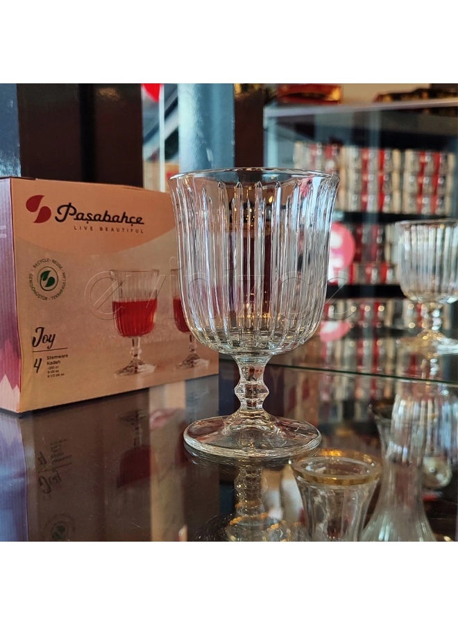 Paşabahçe Pasabahce Joy Stemware 255cc – 4-Piece Drinking Wine Glass Set GB - Image 1