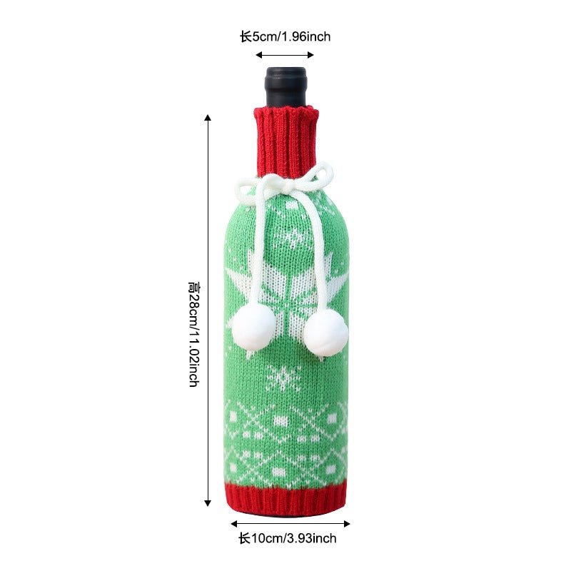 New Christmas Decorations Dress Dress Wine Bottle Set Creative Christmas Wine Set Home Dining Table Decoration - Image 1