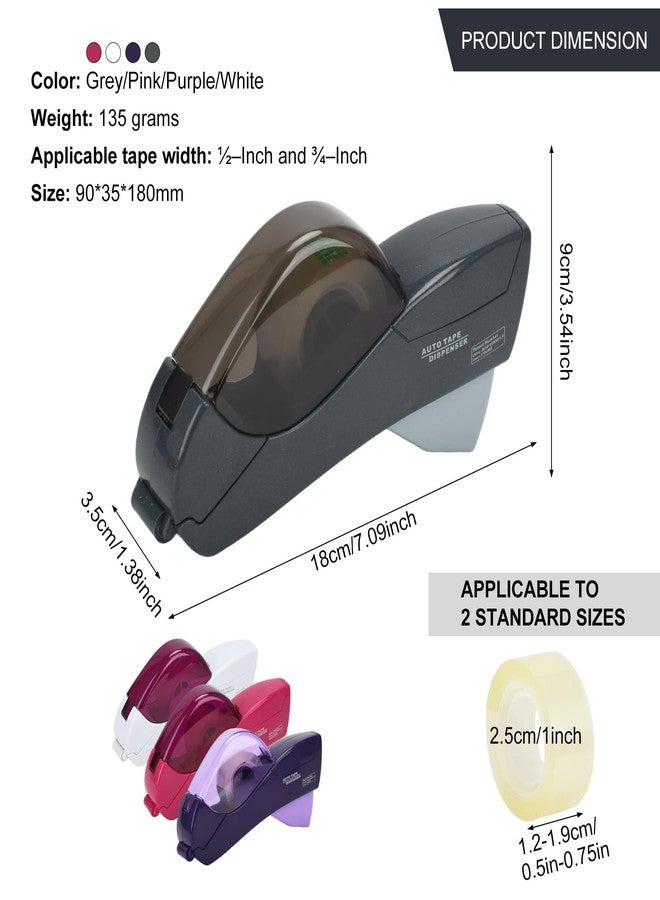MFBJXC Handheld Auto Tape Dispenser - Wrapping Paper Cutter and Tape Dispenser, Fits 1/2" to 3/4" Tape (Include 1 Roll), Safe & Easy to Cut for Gift Wrap, Crafts, Office Use (Grey) - Image 3