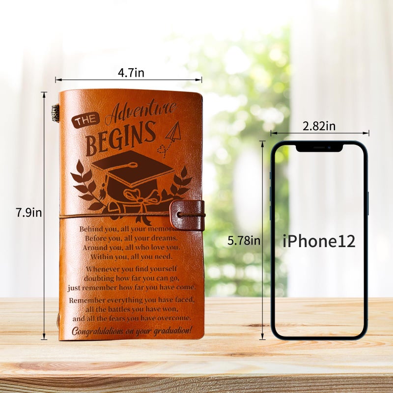 PRSTENLY Graduation Gifts Leather Journal, Graduation Gifts for Her Him 140 Page Refillable Journal, 2025 High School College Masters Degree Phd Nurse Graduation Gift Ideas for Women Men - Image 2