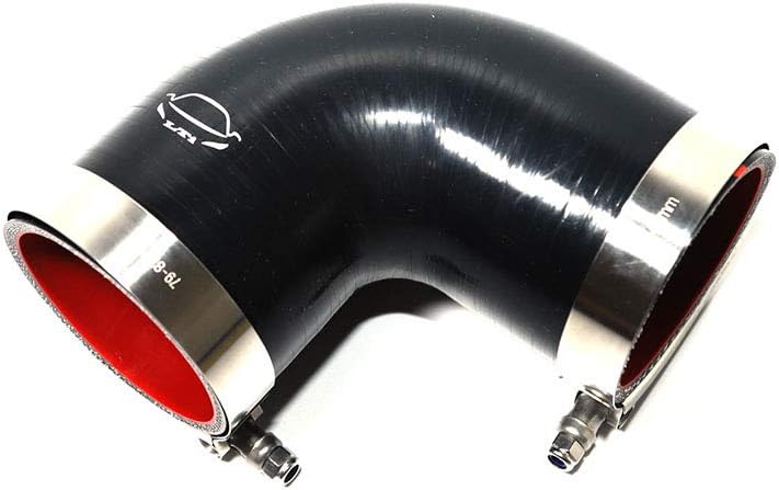 TenKeAuto 4-Ply Reinforced 3" ID 90 Degree Elbow Silicone Hose Coupler with T Bolt Clamp - Black - Image 2