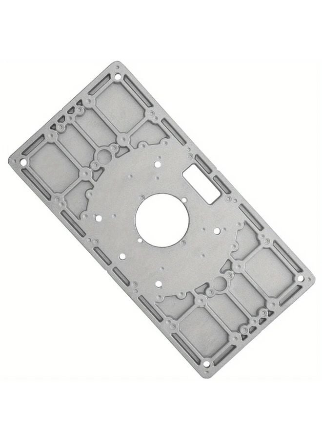 Silvery Grey Aluminum Router Table Insert Plate With 4 Precision Rings Matte Finish - Image 1