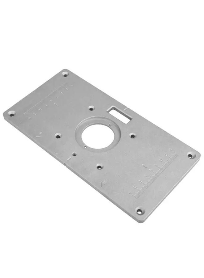 Silvery Grey Aluminum Router Table Insert Plate With 4 Precision Rings Matte Finish - Image 4