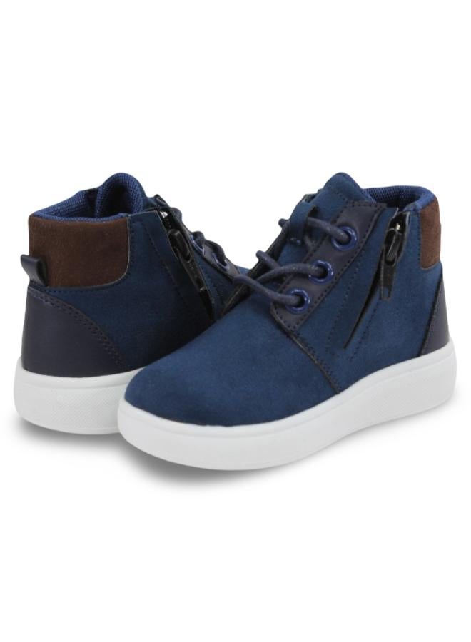 Trend Unisex Leather Half Boots - Navy & Lace Design - Image 2