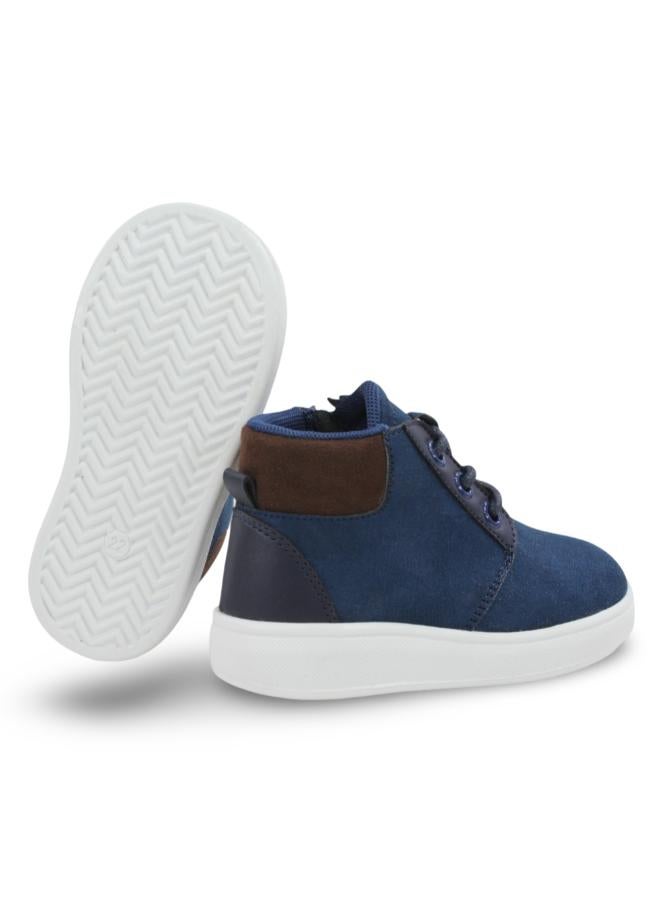 Trend Unisex Leather Half Boots - Navy & Lace Design - Image 3