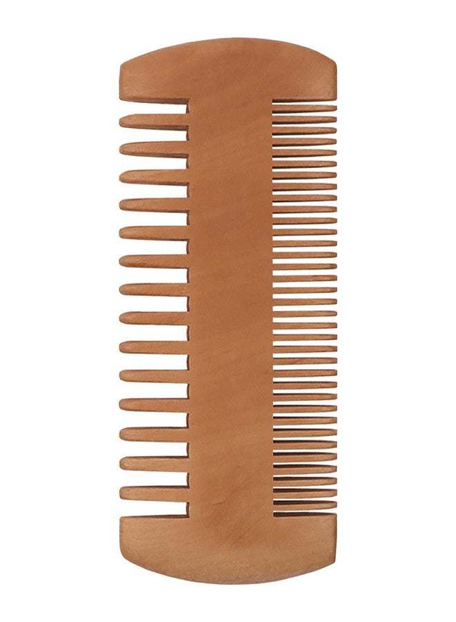 YOLCAR Pearwood Beard Comb, Wooden Beard Comb for Men with Leather Case, Dual-Sided Teeth for Beard Grooming - Image 5