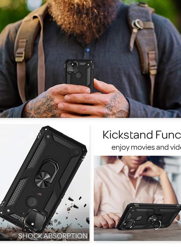 Rock Pow غطاء حماية قوي ومقاوم للصدمات من السيليكون مع حامل حلقي للإصبع بزاوية 360 درجة لهاتف Google Pixel 5 - Image 4