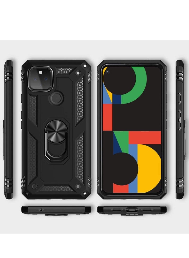 Rock Pow غطاء حماية قوي ومقاوم للصدمات من السيليكون مع حامل حلقي للإصبع بزاوية 360 درجة لهاتف Google Pixel 5 - Image 3