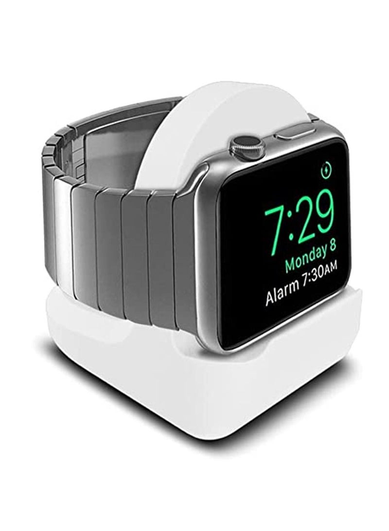 Silicone Charge Stand Holder Station Dock for Apple Watch Series 7/6/SE/5/4/3/2/1 (45mm 44mm 42mm 41mm 40mm 38mm) Charger Cable - Image 1