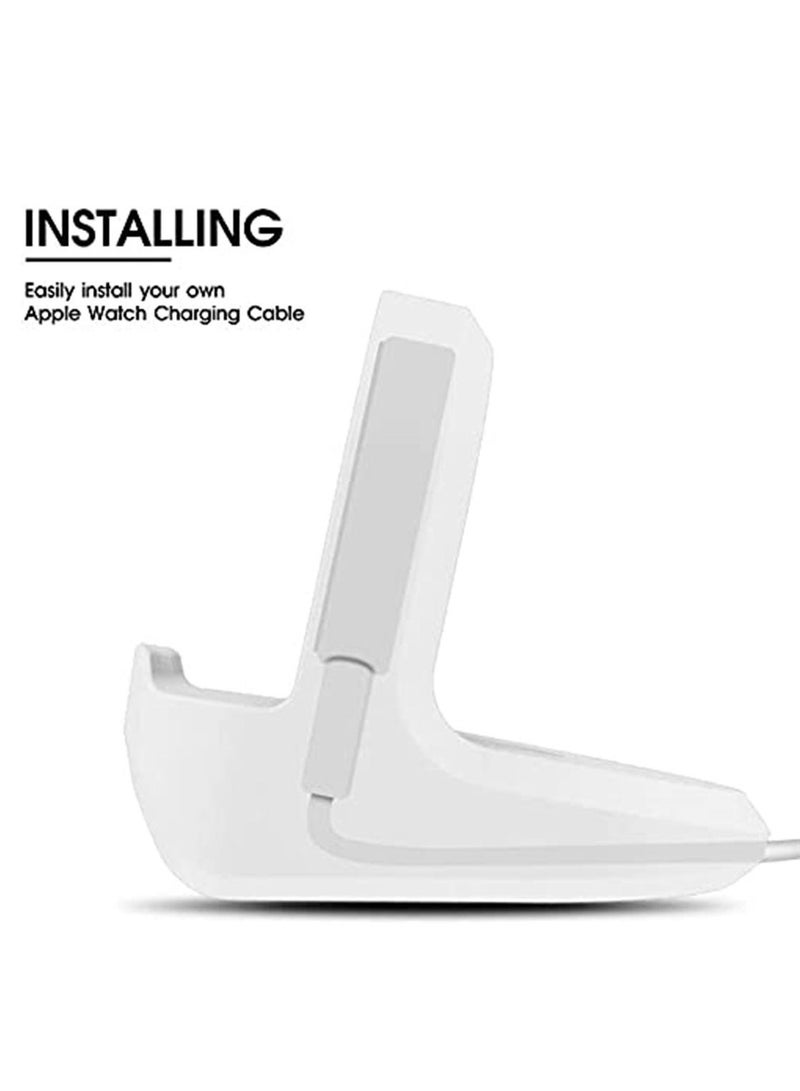 Silicone Charge Stand Holder Station Dock for Apple Watch Series 7/6/SE/5/4/3/2/1 (45mm 44mm 42mm 41mm 40mm 38mm) Charger Cable - Image 5