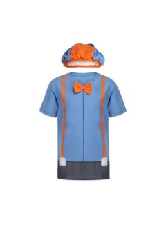 Blippi Boys’ Roleplay T- Shirt And Hat Set For Toddler, Little And Big Kids - Blue/Orange  - Image 1