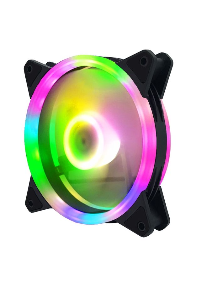 BURAQ Computer CPU RGB luminous Radiator 2 Fans+Remote Control  - Image 2