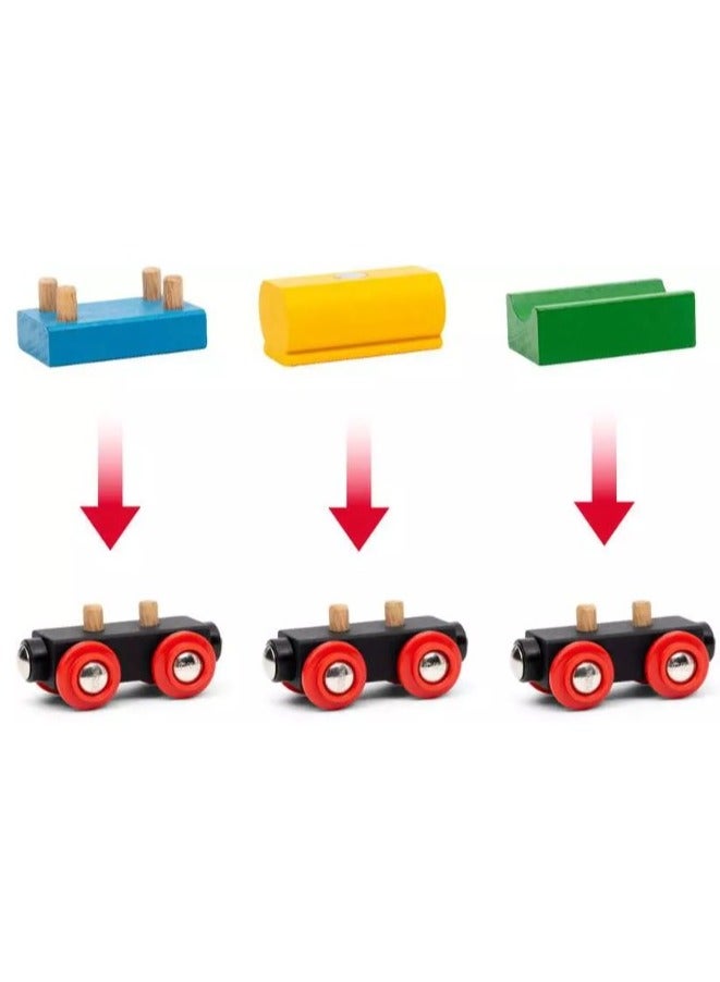 Brio مجموعة قطار خشبي كلاسيكي BRIO على شكل 8 – مجموعة بداية مكونة من 22 قطعة مع محرك، محطة، جسر، أشجار ومسارات – لعب تخيلي كلاسيكي للأعمار 3+ | 36036-B - Image 4