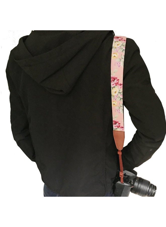 Alled Camera Neck Shoulder Belt Strap, Leather Vintage Print Soft Camera Straps for Women/Men for DSLR/SLR/Nikon/Canon/Sony/Olympus/Samsung/Pentax/Fujifilm (LeatherÿPinkÿPrint) - Image 5