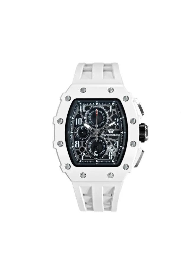 TSAR BOMBA Men's Silicone Analog Watch TB8204B-01 - 43.5*50.5 mm
